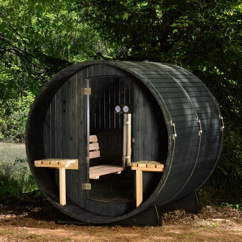 Manufacturer photo of the Almost Heaven Audra 2-4 Person Canopy Barrel Sauna