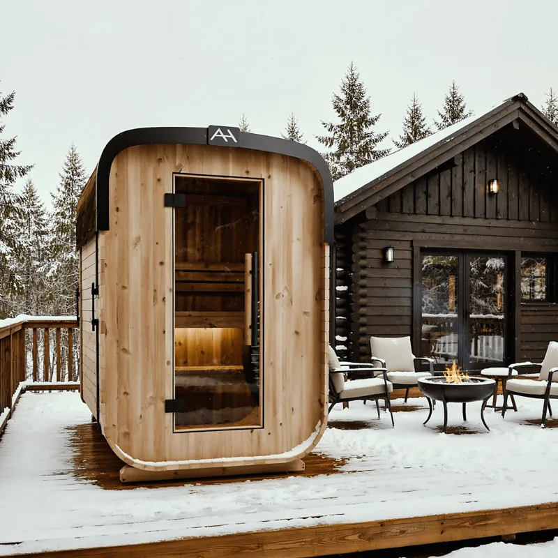 Manufacturer photo of the Almost Heaven Blackwater 1-2 Person Mini-Cube Sauna