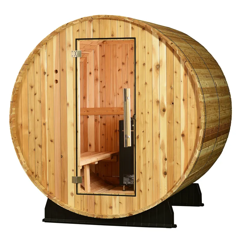 Manufacturer photo of the Almost Heaven Essex 4 Person Barrel Sauna