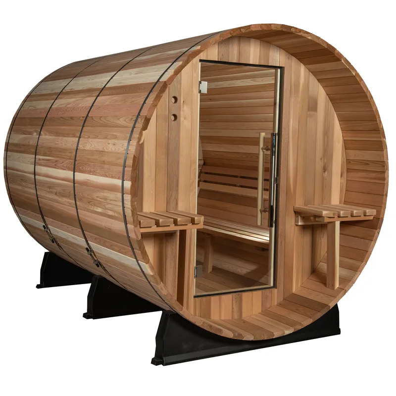 Manufacturer photo of the Almost Heaven Huntington 4-6 Person Canopy Barrel Sauna