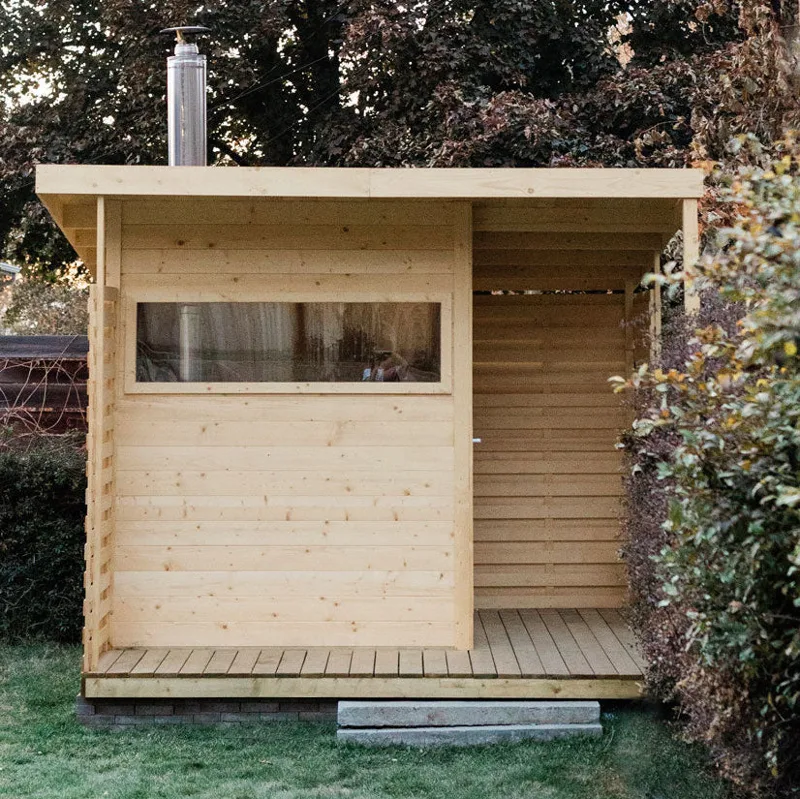 Manufacturer photo of the Almost Heaven Timberline Outdoor Sauna - Harvia Collection