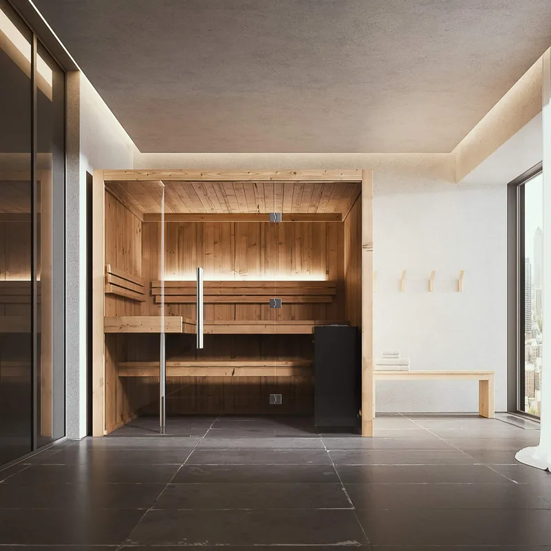 Manufacturer photo of the Almost Heaven Titan 6 Person Indoor Sauna