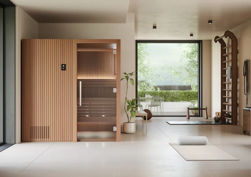 Manufacturer photo of the Auroom Libera Glass Cabin Sauna Kit