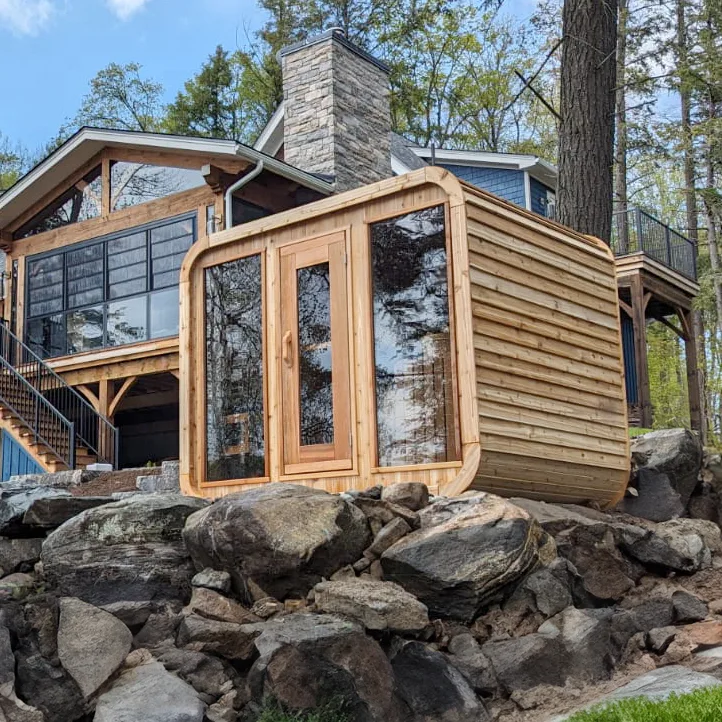 Manufacturer photo of the Dundalk LeisureCraft Clear Cedar Outdoor Luna Sauna