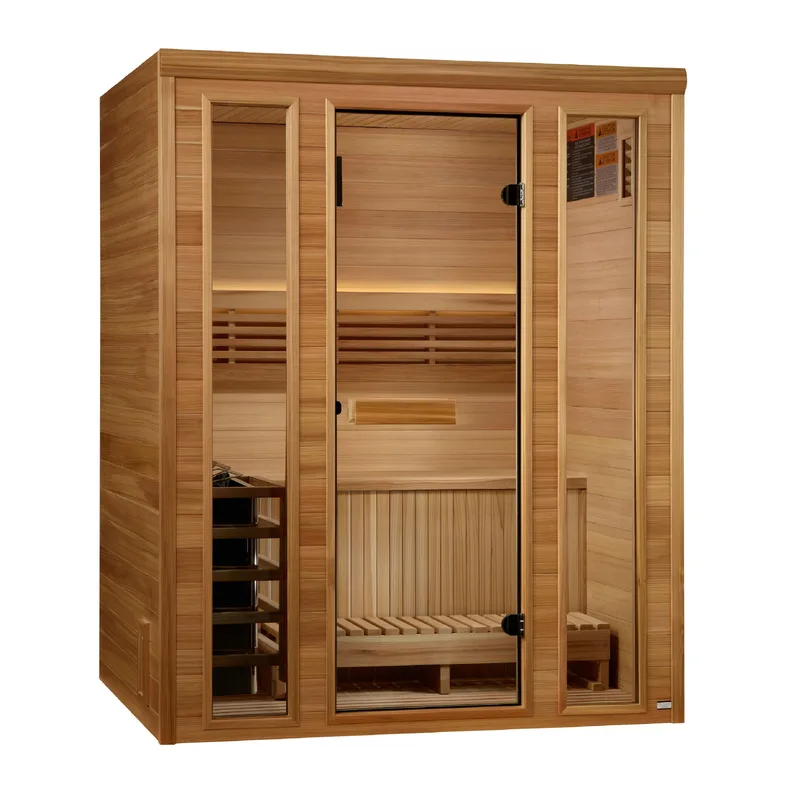 Manufacturer photo of the Golden Designs "Andermatt" 3 Person Traditional Sauna (GDI-7030-01)