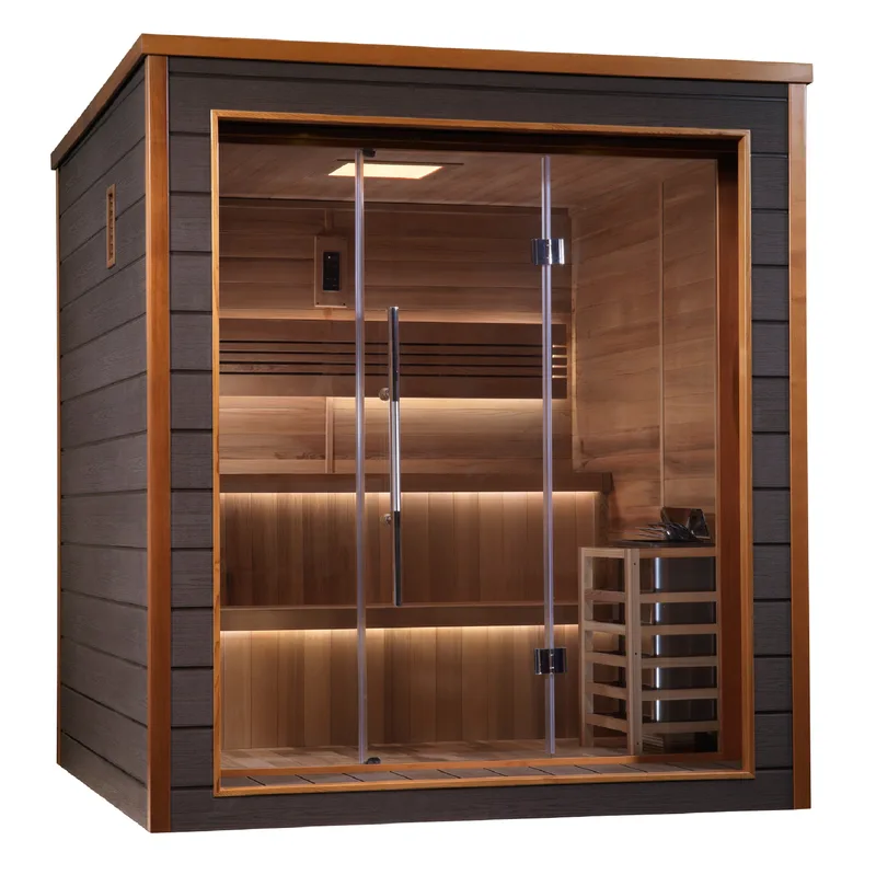 Manufacturer photo of the Golden Designs "Bergen" 6 Person Outdoor-Indoor Traditional Sauna (GDI-8206-01)