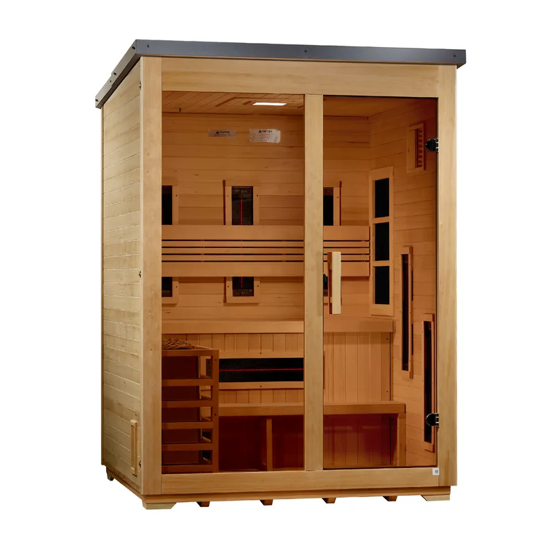 Manufacturer photo of the Golden Designs Carinthia 3-Person Hybrid Flat Roof Sauna (GDI-8023-01)