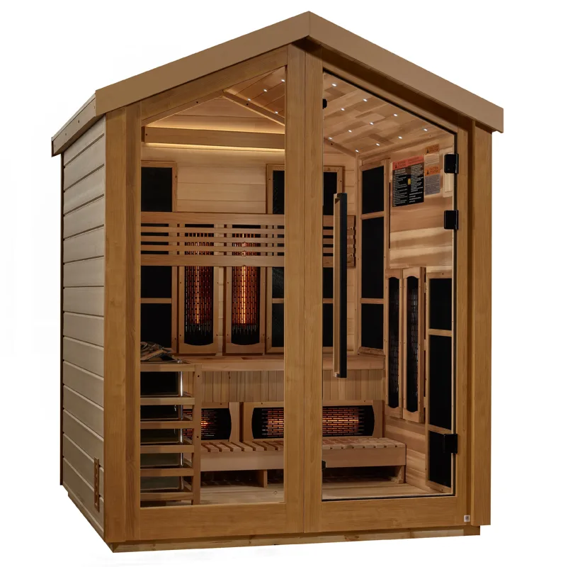 Manufacturer photo of the Golden Designs "Loviisa" 3 Person Barn Hybrid (PureTech Full Spectrum IR or Traditional Stove) Outdoor Sauna (GDI-8523-01)