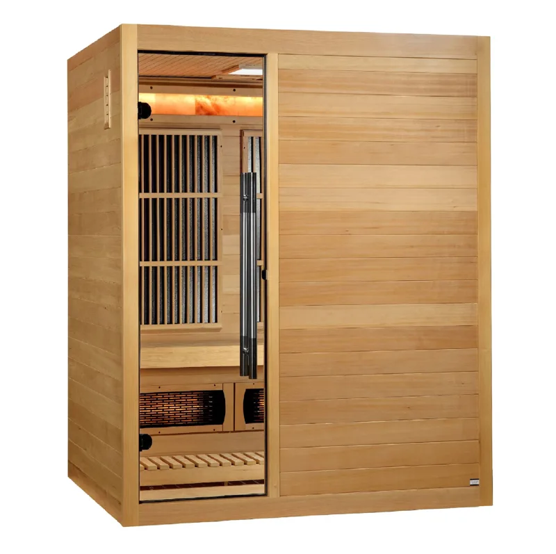 Manufacturer photo of the Golden Designs "Soria" 3 Person Hybrid Sauna (Indoor) Full Spectrum and Harvia Traditional Stove (GDI-8330-01)
