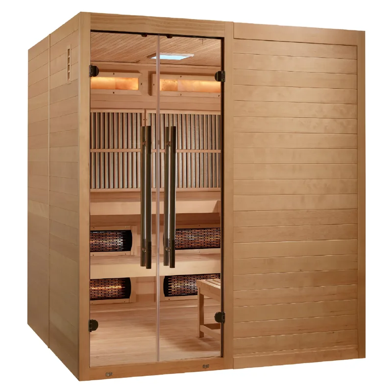 Manufacturer photo of the Golden Designs "Toledo" 6 Person Hybrid Sauna (Indoor) Full Spectrum and Harvia Traditional Stove (GDI-8360-01)