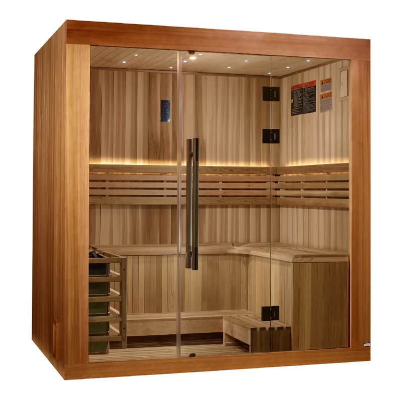 Manufacturer photo of the Golden Designs Updated "Copenhagen" 3 Person Traditional Sauna (GDI-7389-02)