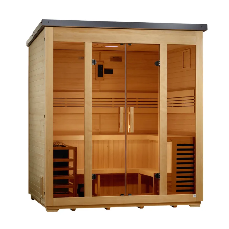 Manufacturer photo of the Golden Designs Vorarlberg 5-Person Traditional Flat Roof Sauna (GDI-8005-01)