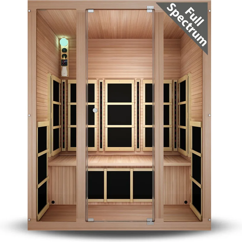 Manufacturer photo of the JNH Lifestyles Tosi 3-Person Full Spectrum Infrared Sauna - Cedar (Ultra-Low EMF)