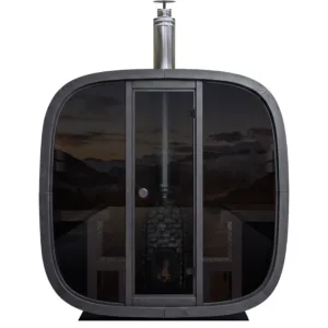 Manufacturer photo of the Leil Black Cube Comfort 6-Person Outdoor Sauna