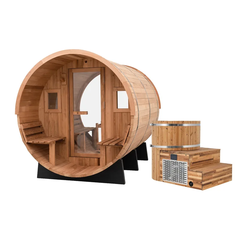 Manufacturer photo of the Redwood Outdoors Horizon Outdoor Sauna x Alaskan All-In-One Cold Plunge