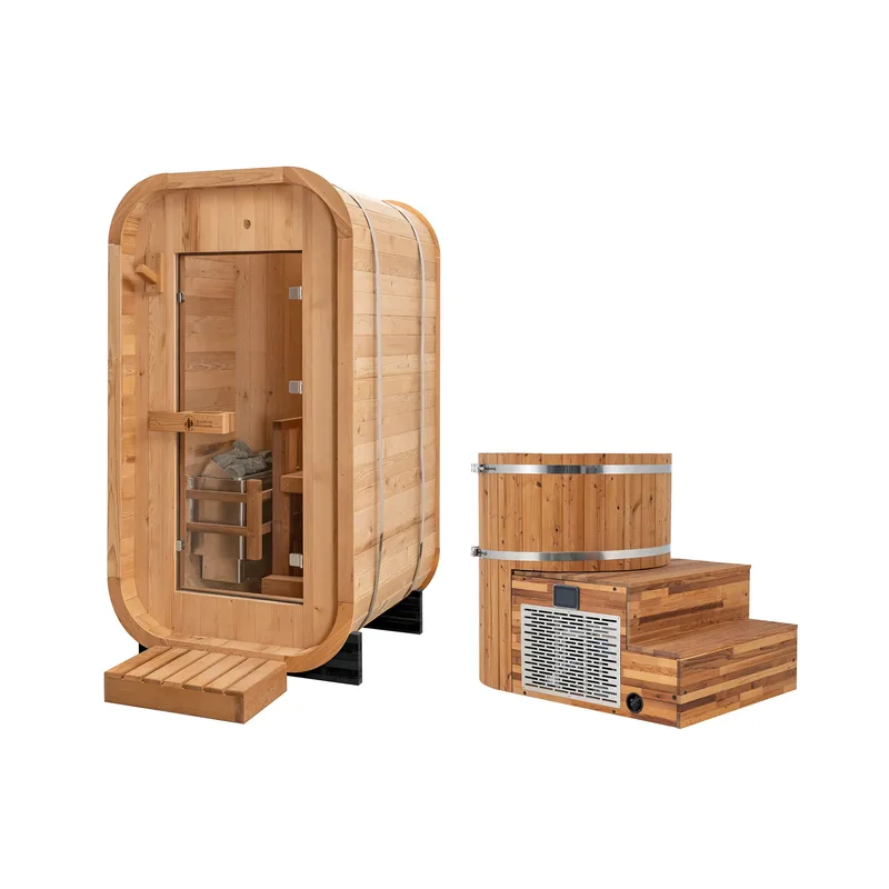 Manufacturer photo of the Redwood Outdoors Solo Outdoor Sauna x Alaskan All-In-One Cold Plunge